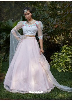 Baby Pink Radiant Heavy Embroidered Designer Party Wear Lehenga
