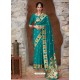 Teal Designer Classic Party Wear Pure Banarasi Silk Sari