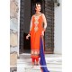 Luxurious Orange Churidar Designer Suit