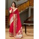 Red Designer Classic Party Wear Pure Banarasi Silk Sari