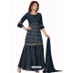 Teal Blue Stylish Readymade Party Wear Salwar Suit