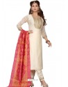 Off White Stylish Readymade Party Wear Salwar Suit