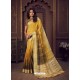 Yellow Designer Party Wear Handloom Silk Sari