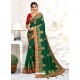 Forest Green Astonishing Party Wear Pure Satin Wedding Sari