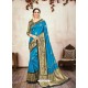Blue Designer Party Wear Banarasi Silk Sari