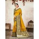 Yellow Designer Party Wear Banarasi Silk Sari