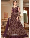 Deep Wine Stunning Heavy Designer Net Party Wear Anarkali Suit