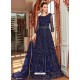 Navy Blue Stunning Heavy Designer Net Party Wear Anarkali Suit