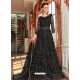 Black Stunning Heavy Designer Net Party Wear Anarkali Suit