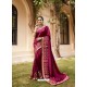 Deep Wine Mesmeric Designer Traditional Wear Silk Sari