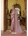 Dusty Pink Mesmeric Designer Traditional Wear Silk Sari