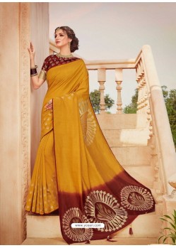 Yellow Mesmeric Designer Classic Wear Silk Sari