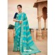 Turquoise Mesmeric Designer Classic Wear Silk Sari