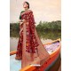 Maroon Mesmeric Designer Classic Wear Silk Sari