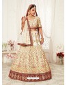 Off White Gorgeous Designer Heavy Wedding Wear Lehenga