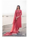 Light Red Designer Party Wear Cotton Silk Salwar Suit