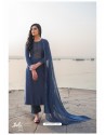 Navy Blue Designer Party Wear Cotton Silk Salwar Suit