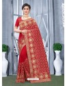 Red Mesmeric Designer Classic Wear Silk Sari