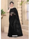 Black Mesmeric Designer Party Wear Net Sari
