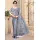 Grey Mesmeric Designer Party Wear Net Sari