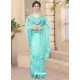Firozi Mesmeric Designer Party Wear Net Sari