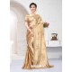 Beige Fabulous Designer Party Wear Satin Sari
