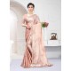 Light Beige Fabulous Designer Party Wear Satin Sari