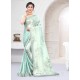 Sky Blue Fabulous Designer Party Wear Satin Sari