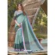Sky Blue Mesmeric Designer Classic Wear Linen Sari
