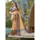 Light Orange Mesmeric Designer Classic Wear Linen Sari