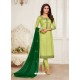 Green Designer Jam Silk Cotton Churidar Salwar Suit