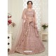 Dusty Pink Scintillating Designer Heavy Wedding Wear Lehenga