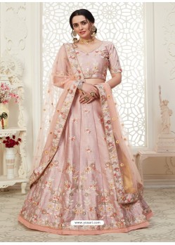 Baby Pink Scintillating Designer Heavy Wedding Wear Lehenga