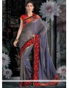 Mesmeric Blue Shade Shimmer Georgette Saree