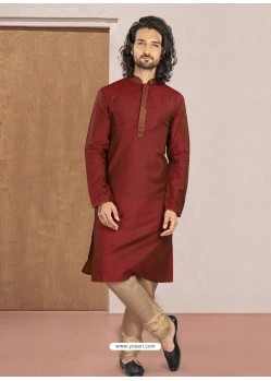Maroon Designer Festive Wear Kurta Pajama For Men
