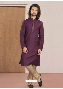 Purple Designer Festive Wear Kurta Pajama For Men