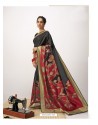 Black Latest Designer Party Wear Cotton Silk Sari