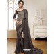 Light Brown Mesmeric Designer Classic Wear Satin Sari