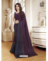 Purple Mesmeric Designer Classic Wear Satin Sari