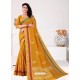 Mustard Latest Designer Classic Wear Linen Sari