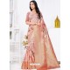 Dusty Pink Latest Party Wear Designer Banarasi Jacquard Sari
