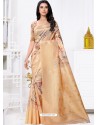Light Orange Latest Party Wear Designer Banarasi Jacquard Sari