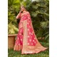 Light Red Latest Party Wear Designer Silk Sari