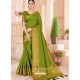 Parrot Green Latest Party Wear Designer Silk Sari