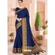 Royal Blue Latest Party Wear Designer Silk Sari