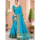 Blue Latest Party Wear Designer Silk Sari