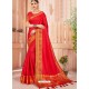 Red Latest Party Wear Designer Silk Sari
