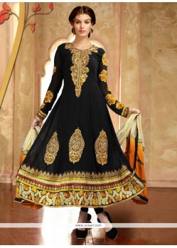 Sophisticated Georgette Black Anarkali Salwar Suit