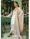 White Heavy Designer Party Wear Georgette Palazzo Suit