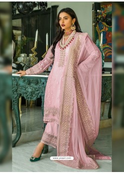 Pink Heavy Designer Party Wear Georgette Palazzo Suit